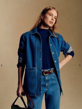 Sezane Will Jacket Denim Blue Size M